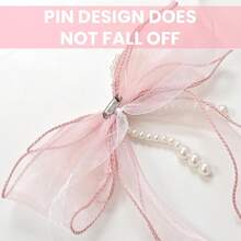 Estilo HASTHIP ®   2Pcs Atadores de Cortina - Atadores de Cortina con Lazo Rosa Dulce y Elegante, Atadores de Cortina de Encaje Transparente con Lazo de Perla para Dormitorio Versión Mejorada - 1 - Ver 6