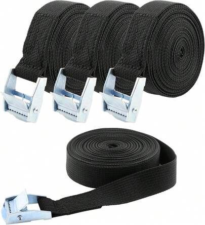 4-teiliges Zurrgurt-Set, 2 m x 20 mm, mit Spanngurtschnalle, für Motorrad, Auto, Fahrradträger,