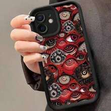 Funda de Teléfono con Patrón de Ojos Abstractos, Protector Decorativo para Teléfono, Accesorios de Teléfono Compatibles con  15 14 13 12 11 Plus/Pro/Pro Max - Multicolor - Ver 6