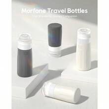 Morfone 16 Pack Silicone Travel Bottles Set For Toiletries TSA Approved Travel Containers Leakproof Squeezable Refillable Accessories 2oz 3oz For Shampoo Condiner Lon Liquids - White and Black - View 2