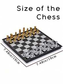 磁性国际象棋套装，训练佳品，奢华金银套装，折叠棋盘，便携旅行国际象棋套装，适合您的旅途，适合所有年龄段的初学者国际象棋套装 - 彩色 - 查看 7