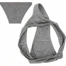 High Waisted Cotton Thongs For Women, Breathable Plus Size Multipack - Black*1 Brown*1 Nude*1 - View 2