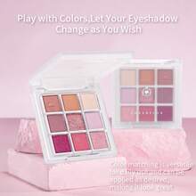 CHEERFLOR CFR546 6.3g Eyeshadow Palette Matte Shimmer Glitter Shine Silky Fine Texture Eye Makeup 9-Color Rich Vibrant Color High Pigment Versatile Perfect For Daily Use Party Female Women Girl Gift - Multicolor - View 10