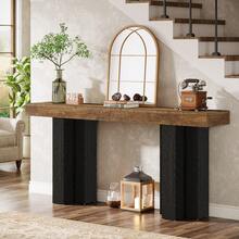 Tribesigns Mesa Consola de 160 cm para Entrada, Mesa de Entrada Estilo rústico con Patas Resistentes, Consola Estrecha y Larga para detrás del sofá, para salón, Pasillo, vestíbulo, marrón rústico