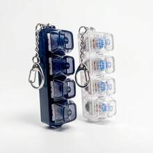 2 piezas Juguete Fidget de teclado, Llavero de teclado LED, Clicker de yema de dedo, Llavero antiestrés, Colgante divertido para niños y niñas, Teclado antiestrés de 4 en 1 blanco y ruidoso para la ansiedad y la descompresión - Negro azabache - Ver 1