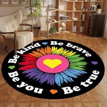 Soft Washable Rainbow Unicorn Round Rug - Non-Slip, Plush Polyester, Ideal For Living Room, Bedroom, Dining Area - Home Decor - Multicolor - View 5