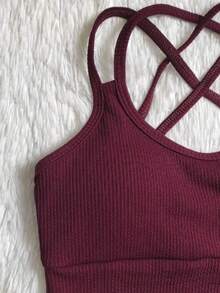Top Cropped ANARRUGA Para Academia Dia a Dia - bordô - Visão 4