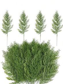 10/20/30/50/100pcs Green Artificial Pine Branches, Faux Cedar Sprigs, Suitable For Vases, Artificial Plants, Wreaths, Trees, DIY Christmas Decor, Room Decoration, Christmas, Valentine's Day, Birthday Gifts, Graduation Ceremonies And Other Occasions - Green - View 9