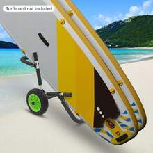 Aluminium-Doppel-Surfbrett-Kajak-Trailer-Halter, Kajak-Skateboard-Transporter, Für 2 Wassergeräte, 176lbs - Schwarz+Grün - Übersicht 5