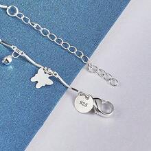 925 Sterling Silver Zirconia Bracelet With Butterfly Pendant Design For Women Engagement Wedding Party And Daily Wear Fashion Jewelry Holiday Gift / Valentine's Day Gift - Silver - View 3