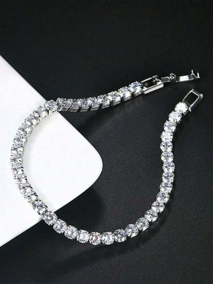 1pc Fashionable Sparkly Unisex Bracelet, Suitable For Valentine's Day, Wedding, Dating, Couples Gift, Daily Wear - 彩色 - 查看 1