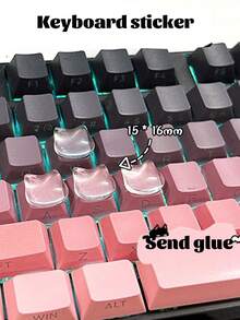 10/20/30pcs-Nail Art Typing Cat Head Stickers - Clear And Comfortable Protection For Long Nails - Reusable Adhesive Long Nail Keyboard Protectors For Typing And Gaming On Laptops, Notebooks, Laptops, Desktops