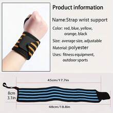 Men's And Women's Sports Compression Wrap Wrist Support, Elastic Bandage Wrist Support, Fitness Training Weightlifting Wrist Guard, Multiple Colors Available, One Pack - Red - View 7