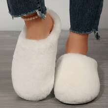 Slippers For Women Soft Plush Memory Foam Slippers Warm Fuzzy Fluffy Bedroom Slippers Ladies Slip On House Shoes Autumn Winter Shoes Cotton Fuzzy Slippers Indoor House - 白色 - 查看 9