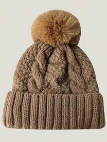 Classic Autumn/Winter New Solid Color Faux Sherpa Fluffy Hat, Women's Cute Bear Ear Cartoon Outdoor Stylish Warm Thick Baseball Cap, Casual, Party, Street, Polyester Embroidery Decor, Suitable For All Seasons