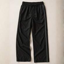 Tecnosport Women's Basic Simple Wide Leg Pantalon Pants With White Stripe On The Side 2YK - 黑色 - 查看 2