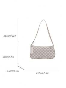 New Fashionable Versatile Chain Strap Shoulder Bag, Underarm Handbag For Women - White - View 5