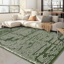 Machine-Washable, Modern Style Rug, Striped Pattern Rug, Low Pile, Non-Shedding/Non-Slip And Stain-Resistant, Suitable For Living Room, Study, Office, Bedroom (Green) - 綠色 - 查看 4