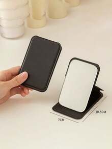 1pc Portable Makeup Mirror, Solid Color, Simple, Foldable, Cute Pocket Mirror, Suitable For Back To School Season, Christmas Gifts, Birthday Gifts, School Supplies, Home Decoration, Travel Essentials - Multicolor - View 3