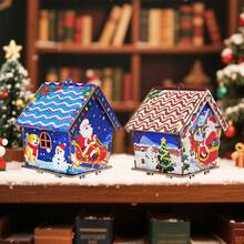 5D Diamond Painting Puzzle Christmas House, DIY Diamond Art Kit Snowy Landscape Building, Holiday Party Home Decor, Suitable For Bedroom, Living Room, Store Desktop Decoration, Great For Beginner Crafters, Holiday, Birthday, Halloween, Christmas Gifts - Multicolor - View 6