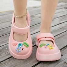 Women's Clogs - Watermelon Pink Women's Clogs, Spring Summer Casual Clogs, Fashionable Cute Clogs, Closed Toe Thick Sole Cartoon Decor Clogs, Outdoor Beach Daily New Clogs - Watermelon Pink - View 8