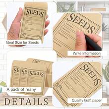 50pcs Small Seeds Envelopes Seed Packets Envelopes Seed Envelopes With Preprinted Small Envelope Collecting Template For Seeds Storage - Multicolor - View 3