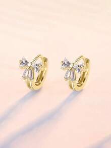 2只可爱蝴蝶结耳环，男女童款，镀金，生日派对、感恩节、毕业典礼珠宝礼物 - WDET-539 - 查看 5