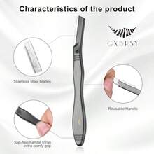 Dermaplane Razor Kit Reusable Handle + 5 Refill Blades Dermaplaning Tool Facial Hair Removal Eyebrow Shaping And Skin Exfoliating For Women Black,Cheap,Valentine's Day,Cheap Items,Travel,Travel Essential,Room Decor,Valentine's Gift,Cheap Stuff,Room,1 Dollar Items,Vacation Essentials,Gifts For Women,Bedroom,Valentine,99 Cent - As Pic - View 2