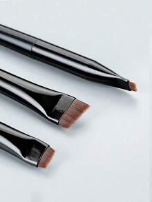 3pcs/Set Makeup Brushes Including Angled Eyeliner Brush, Eyebrow Brush, Ultra-Thin Eyeshadow Brush,Travel,Travel Essential,Valentine's Day,Cheap,Travel Makeup Brush,Gifts For Women,Makeup Artist,Professional Complete Makeup Kit - Black - View 4