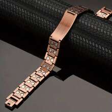 1 pieza Pulsera magnética ajustable, accesorio de joyería para hombres - Rojo - Ver 7