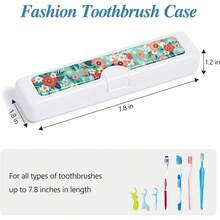 Toothbrush Travel Case - Pattern, Holder And Covers For Toothbrushes, Includes Tongue Scraper Case - 番紅花 - 查看 2