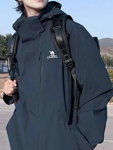 CAMEL CROWN Men's Three-In-One Hardshell Jacket For Outdoor Mountaineering Plus Fleece Lining Waterproof Breathable And Warm