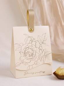 10pcs Christmas Bow Texture Gift Boxes With Handles, Creative Wedding Boxes, Luxury Holiday Small Gift Boxes - Multicolor - View 10