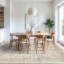 9x12 Area Rugs Living Room - Large Boho Stain-Resistant Rugs With Non-Slip Backing, Vintage Design Bedroom, Beige/Brown, Home Decor Floor - Beige Brown - View 4