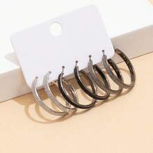 3 pares de pendientes elegantes de uso diario con círculos minimalistas y brillo, para mujeres