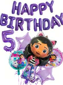 Gabby's Dollhouse Conjunto de Decoração de Balões de Látex para Festa de Aniversário da Série Roxa da Casa da Boneca Cartoon Gabby, para Crianças de 1-9 Anos, Decoração de Cena, Bandeira Roxa Feliz, Melhor Presente de Feriado para Bons Amigos, Decoração Perfeita para Festa, Decoração Doméstica, Decoração de Quarto Perfeita, Presente de Natal, Dia dos Namorados, Ação de Graças