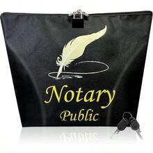 Notary Bag With Lock 13x10''of Notary Supply Bag With 2  Pable Secy Sage Bag For Notary Oul Stamp Eosser Ink Pad And Valuab Black - Black - View 1