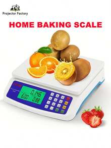 Large Digital Kitchen ,Scale 30KG Commercial Food Scale 66LB For Baking Bread Meat Prep Parts,Stainless Steel Price Computing Scale LCD Display,Prep Counting Scale For Parts And Coins - White - View 2