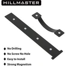 Garage Door Magnetic Decorative Hardware, 6 Pieces Rectangle Garage Door Magnets Accents Curb Appeal Faux Hinges And Handles Garage Door Decor Hardware Kit, Black4 Hinges+2 Handles - 單車位車庫門 - 查看 5