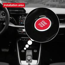 Car Engine Start Button Sticker Compatible With Audi A3 8Y S3 RS3 Sportback 2021-2025 For Alcantara Key Ignition Button Trim Interior Molding Accessories (Suede Red) - 絨面紅 - 查看 2