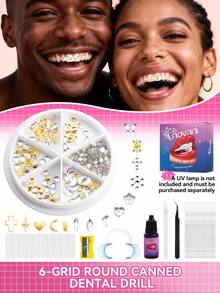 novani 240Pcs DIY Teeth Gems Kit(With Glue),Professional Tooth Gems,Teeth Jewelry Crystal Reflective Tooth Gems For Teeth Starter Kit(No Uv Light)