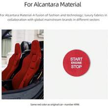 Car Engine Start Button Sticker Compatible With Audi A3 8Y S3 RS3 Sportback 2021-2025 For Alcantara Key Ignition Button Trim Interior Molding Accessories (Suede Red) - 絨面紅 - 查看 6