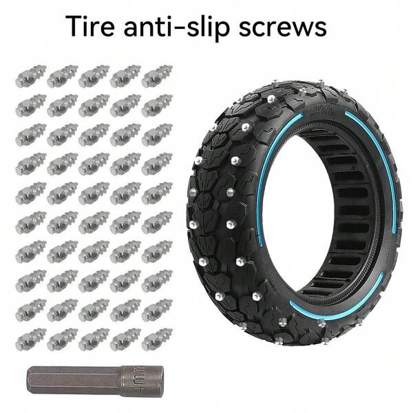 براغي مقاوم للانزلاق M4*9مم/12مم للشتاء، مسامير إطارات من الفولاذ المقاوم للصدأ مقاومة للتآكل للدراجات النارية والمركبات الثلجية والأراضي الوعرة ذات جر قوي، تتضمن مقابس البراغي