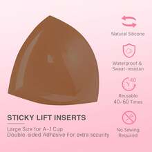 2 Pairs Double-Sided Adhesive Bra Pads, Lightweight Bra Inserts, Lift & Enhance Bust, Waterproof Sticky Bra Pads, Large Size Lift Bra Pads, Thin Pads, 1 Pair Invisible Sticky Cleavage Enhancing Bra Pads, Double-Sided Self-Adhesive Cleavage Pads, Washable & Reusable, Suitable For Swimwear, SPA Wear, Wedding Dresses, Camisoles - Multicolor - View 10