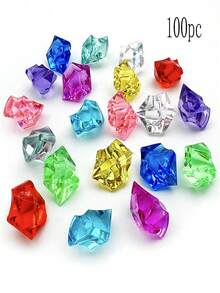 Cubitos de hielo de cristal de colores de 14*11mm de acrílico, cubitos de hielo de plástico transparente y realista congelado - Multicolor - Ver 11