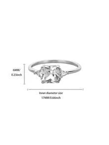 1 pieza Anillo cuadrado de circonita cúbica para mujer, anillo de triángulo dorado, accesorios de joyería de lujo, regalo para boda, fiesta, diario, aniversario, cumpleaños