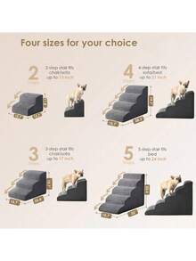 2/3/4/5 步可拆卸可清洗防滑宠物楼梯/坡道，适用于狗和猫，老年/关节炎/受伤宠物护理辅助，耐用防滑垫