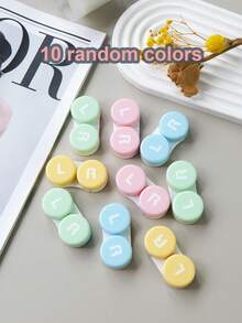 XIANG YU Candy-Colored Contact Lens Bi-Fold Case/Eyeball Lens Case/Storage Box - Soaking & Storing 2-In-1 Set, Compact & Portable, Perfect Travel Companionhalloween