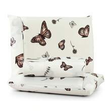 Premium Printed Bed Sheet Set With Elastic + Pillowcases Ponto Palito 200 Thread Count Single Double Queen And King Hypoallergenic - mariposa marrón - Ver 1