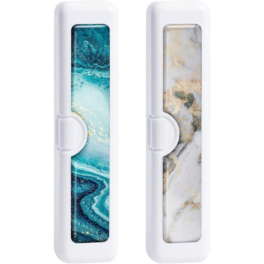 Estuche de viaje para cepillo de dientes - Patrón, soporte y cubiertas para cepillos de dientes, incluye estuche para rascador de lengua - 2 piezas - 6 - Ver 1